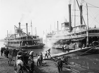 Loading Riverboats on the Mississippi